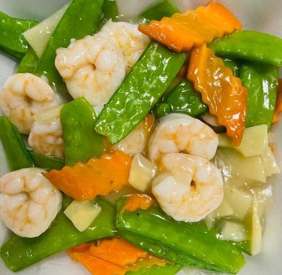 Shrimp with Snow Pea Pods.